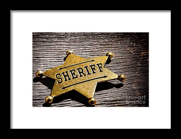 Sheriff Framed Print featuring the photograph Sheriff Badge by Olivier Le Queinec