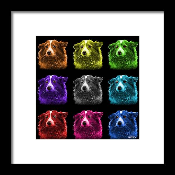 Sheltie Framed Print featuring the mixed media Shetland Sheepdog Dog Art 9973 - BB - M by James Ahn