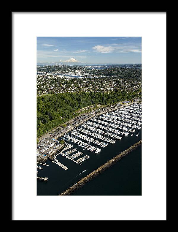 America Framed Print featuring the photograph Shilshole Bay Marina On Puget Sound by Andrew Buchanan/SLP