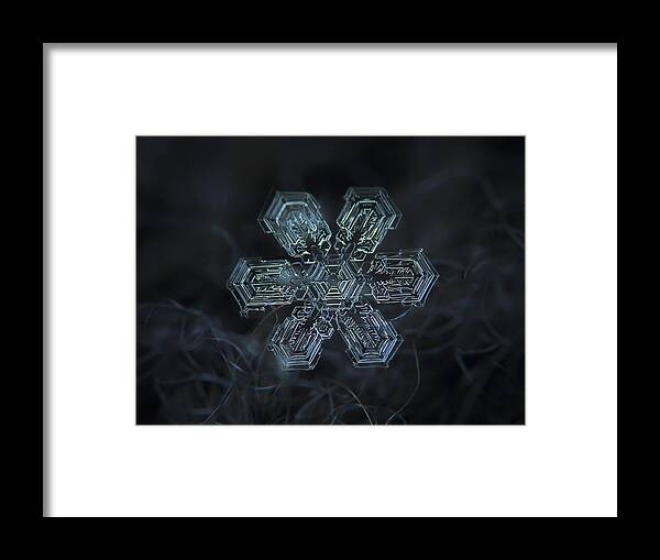 Snowflake Framed Print featuring the photograph Snowflake photo - Shine by Alexey Kljatov