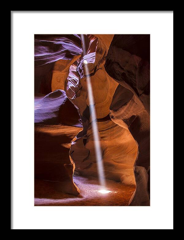Antelope Canyon Framed Print featuring the photograph Shine Down by Chris Austin