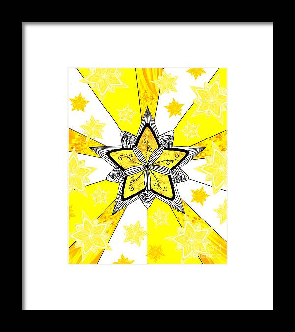 Shining Star Framed Print featuring the drawing Shining Star by E B Schmidt
