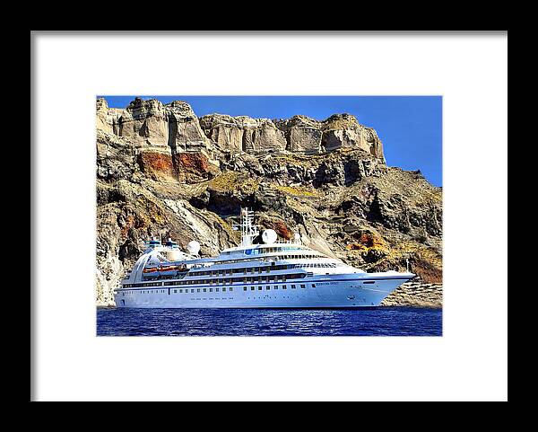 Seabourn Spirit Framed Print featuring the photograph Ship in Harbor in Paradise by Mitchell R Grosky