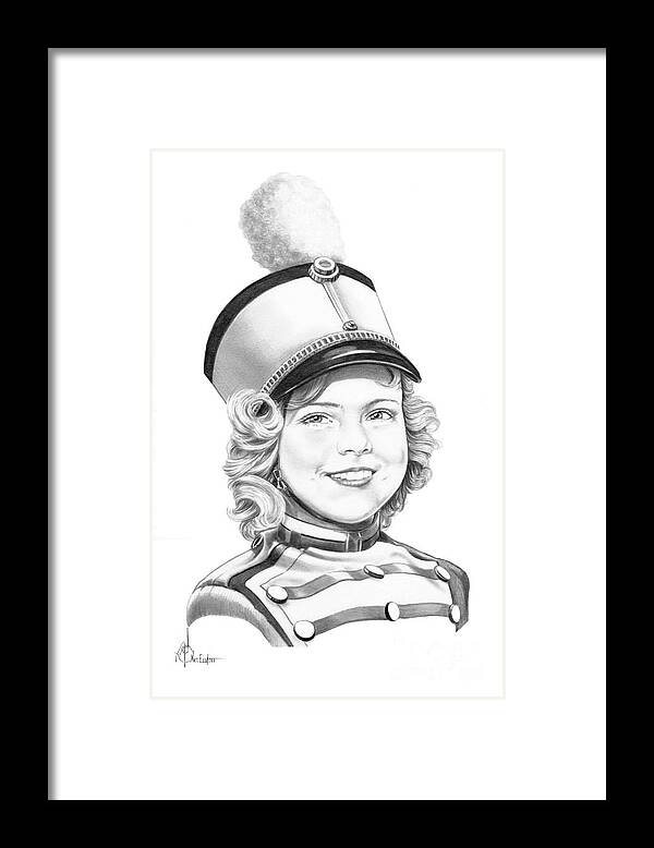 Pencil Framed Print featuring the drawing Shirley Temple by Murphy Elliott
