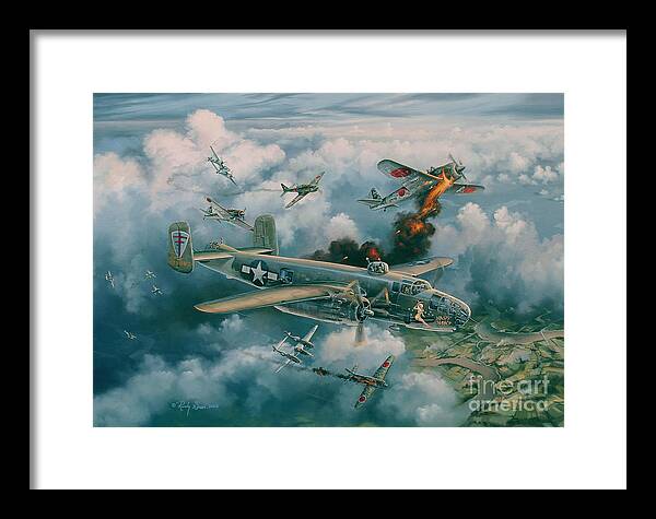 Aviation Art Framed Print featuring the painting Shoot-Out Over Saigon by Randy Green