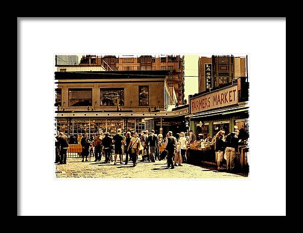 Pike Place Market Framed Print featuring the photograph Shoppers at Pike Place Market by David Patterson