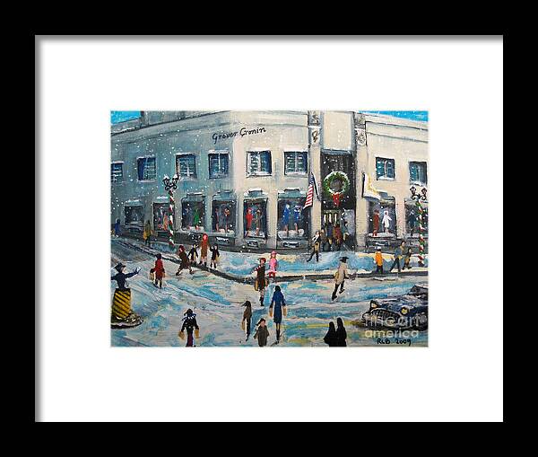 Grover Cronin Framed Print featuring the painting Shopping at Grover Cronin by Rita Brown