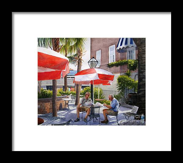 Landscape Framed Print featuring the painting Shopping Charleston by Shirley Braithwaite Hunt