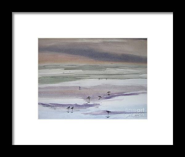 Original Paintings Framed Print featuring the painting Shoreline Birds II by Julianne Felton