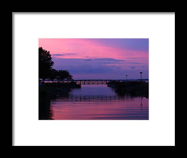 Shoreline Framed Print featuring the photograph Shoreline Park at Dusk by Shawna Rowe