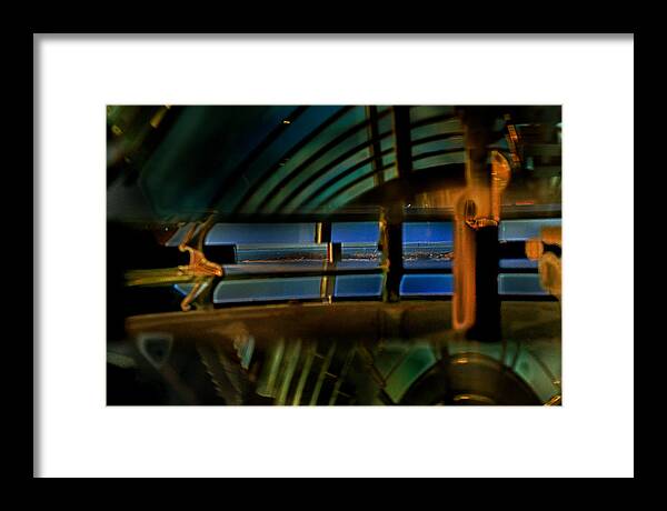 Abstract Framed Print featuring the photograph Shoreline Through the Fresnel Lens by D L McDowell-Hiss