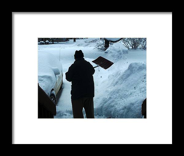 Snow Framed Print featuring the photograph Shoveling the White Stuff by Kathleen Luther