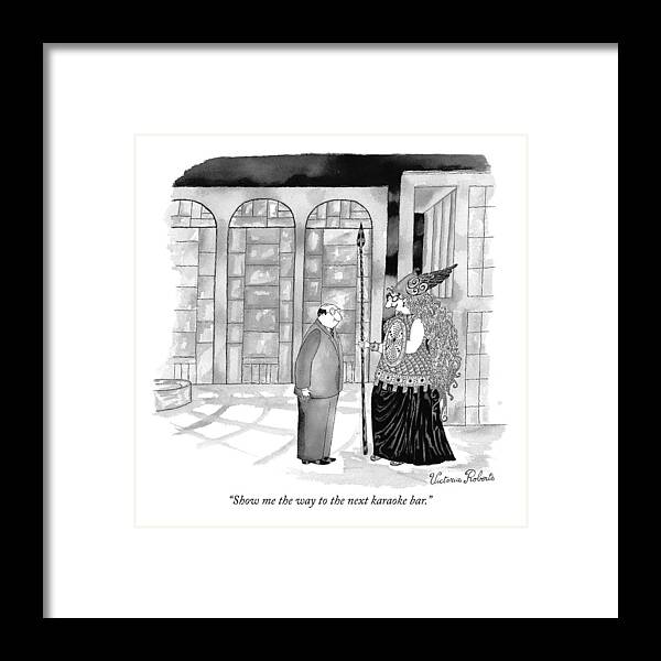 Morrison Framed Print featuring the drawing Show Me The Way To The Next Karaoke Bar by Victoria Roberts