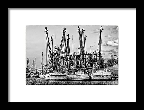 Black And White Framed Print featuring the photograph Shrimp Boats by Robert FERD Frank