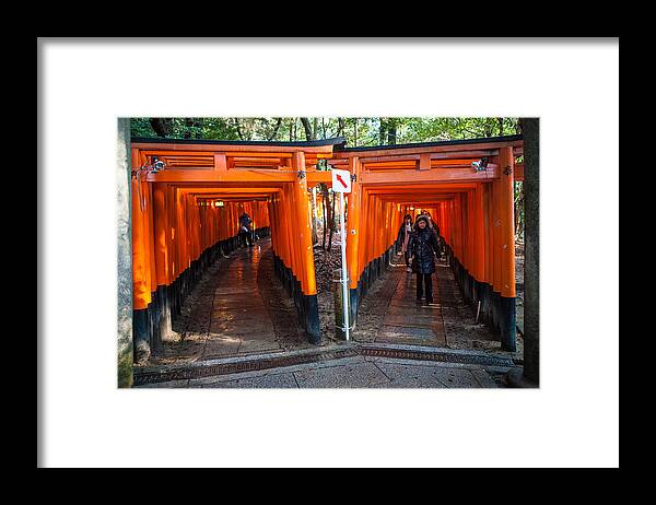 Fushimi Inari-taisha Framed Print featuring the photograph Shrine Walk by Randy Green