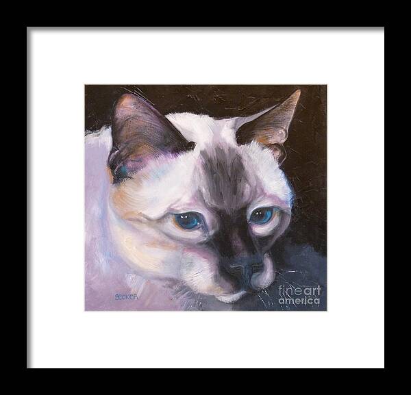 Cat Framed Print featuring the painting Siamese Royalty by Susan A Becker