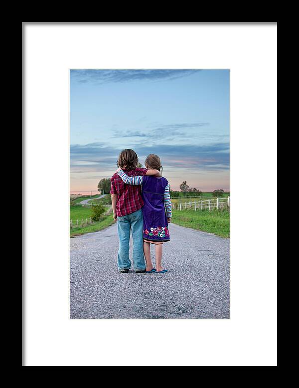 Child Framed Print featuring the photograph Siblings by Elizabeth Gray