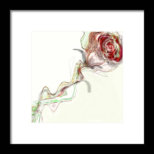 Rose Framed Print featuring the digital art Side Rose by Gabrielle Schertz