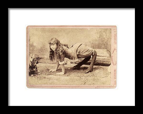 1886 Framed Print featuring the photograph Sideshow Camel Girl, 1886 by Granger