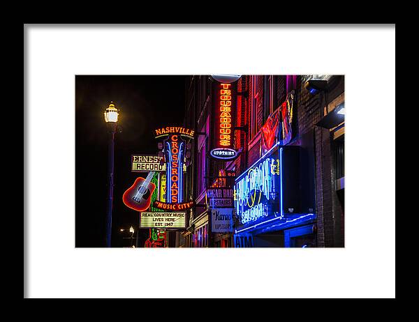 Nashville Framed Print featuring the photograph Signs of Music Row Nashville by John McGraw