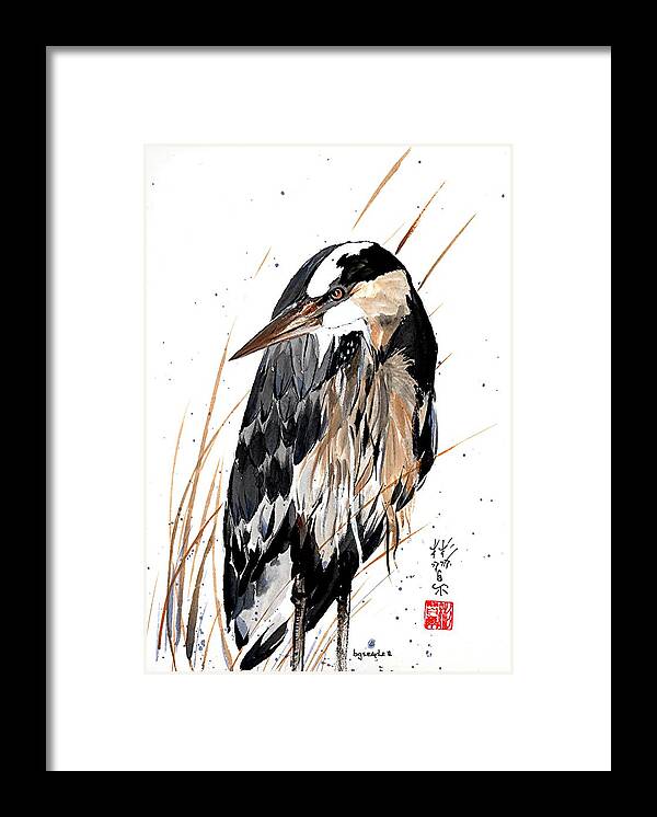 Chinese Brush Painting Framed Print featuring the painting Silent Resolve by Bill Searle