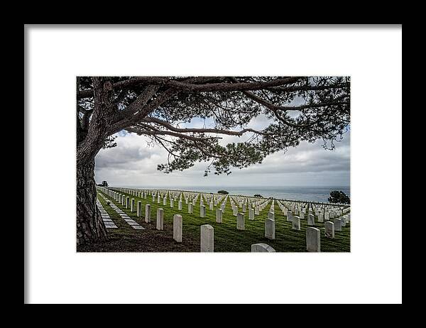 Cemetery Framed Print featuring the photograph Silent View of the Pacific by Dave Hall