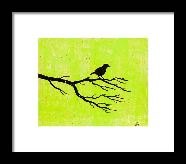  Framed Print featuring the painting Silhouette green by Stefanie Forck