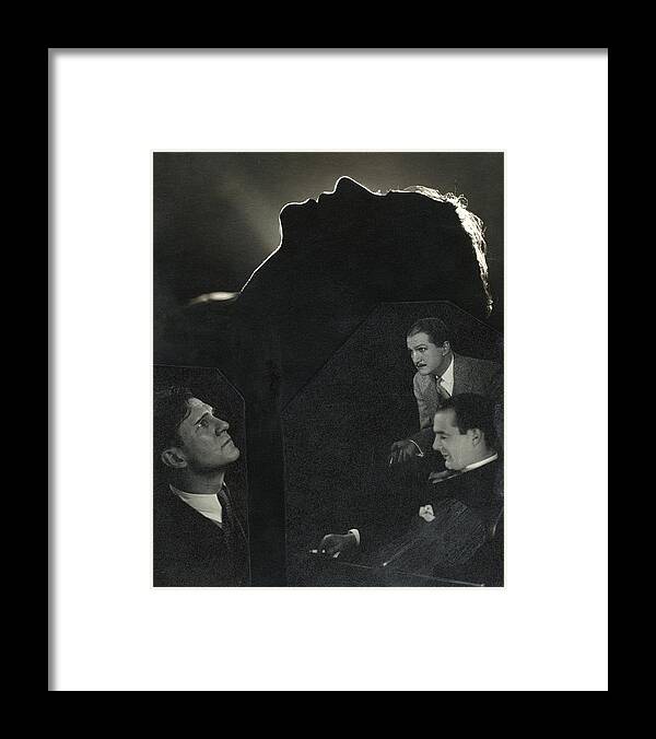 Actor Framed Print featuring the photograph Silhouette Of Lynn Fontanne's Face With A Collage by Edward Steichen