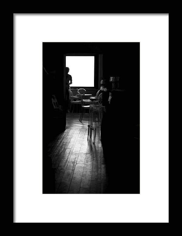 Black And White Framed Print featuring the photograph Silhouette - Searching for the Meaning of Life by David Letts
