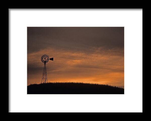 Palouse Framed Print featuring the photograph Silhouette Windmill by Doug Davidson