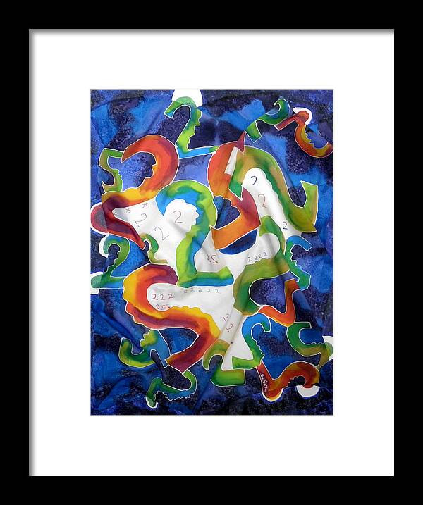 Abstract Framed Print featuring the painting Silk 2 by 2 by Sandra Fox