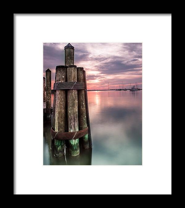 City Docks Framed Print featuring the photograph Silky Sunrise by Jennifer Casey