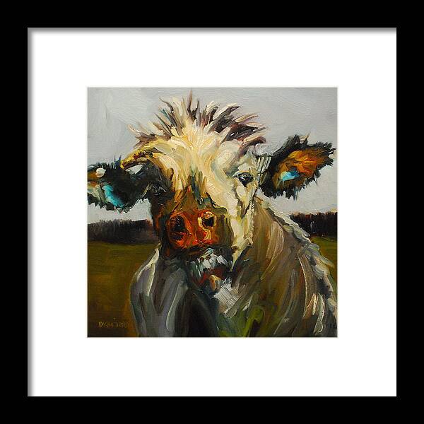 Cow Framed Print featuring the painting Silly Cow by Diane Whitehead