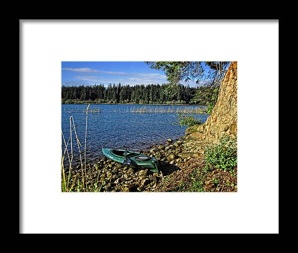 Kayak View Framed Print featuring the photograph Siltcoos Lake Kayak View by Lara Ellis