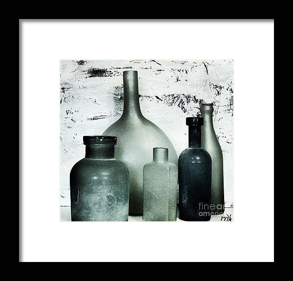 Photo Framed Print featuring the photograph Silver and Onyx Bottles by Marsha Heiken