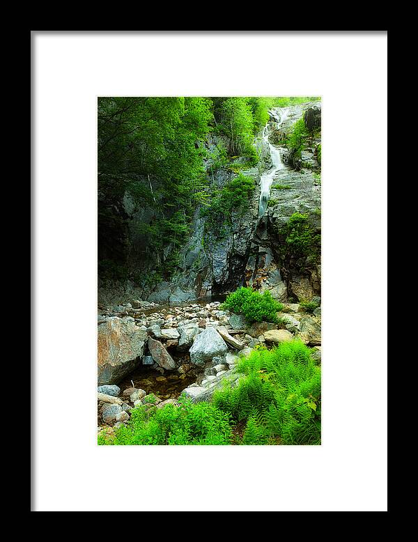 Crawford Notch Framed Print featuring the photograph Silver Cascade In The Mist by Jeff Sinon
