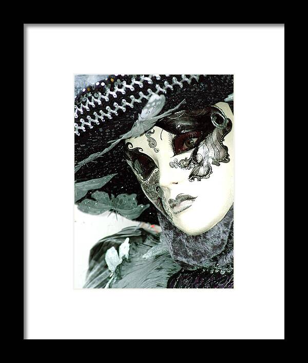 Costume Framed Print featuring the photograph Silver Lacy Eyes by Donna Corless