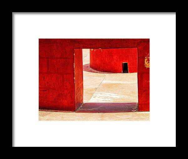 Red Framed Print featuring the photograph Simple Geometry by Prakash Ghai