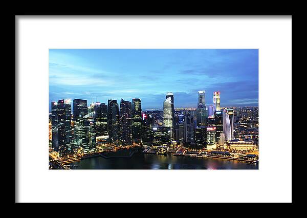 Tranquility Framed Print featuring the photograph Singapore Financial Hub by Amlan Chakraborty