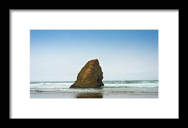 Tranquility Framed Print featuring the photograph Single Rock In The Ocean by Thomas Winz