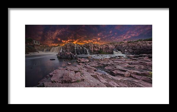Sunset Framed Print featuring the photograph Sioux Falls by Aaron J Groen