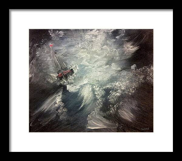 Ship Framed Print featuring the painting Sirens Call by Abbie Shores