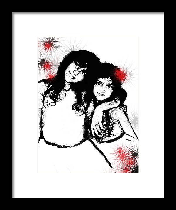 Sister Framed Print featuring the digital art Sisterly Love by Angelique Bowman