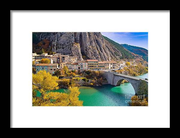 Sisteron Framed Print featuring the photograph Sisteron on the Banks of the La Durance France by Kimberly Blom-Roemer
