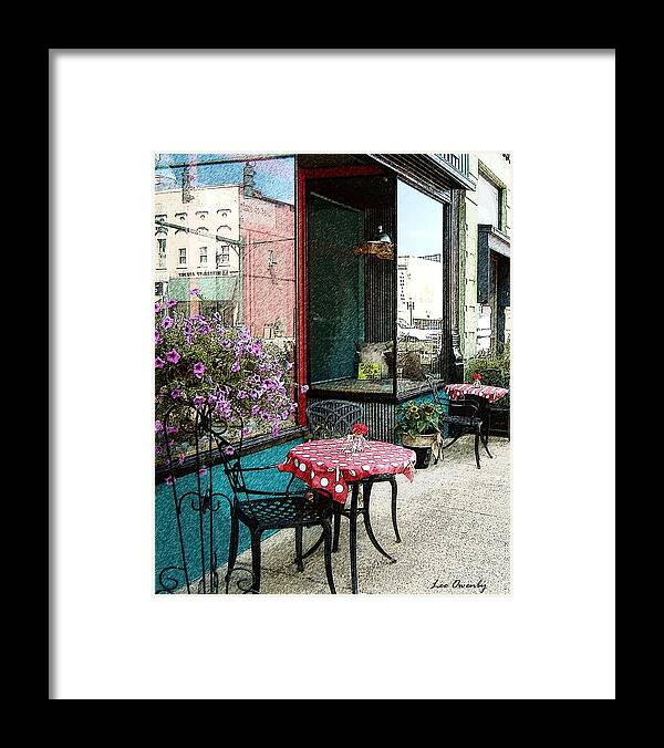 Sidewalk Cafe Framed Print featuring the photograph Sit A Bit by Lee Owenby