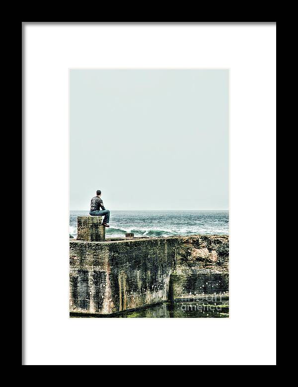 Sitting Framed Print featuring the photograph Sitting At The Edge Of The Pacific Coastline by HD Connelly