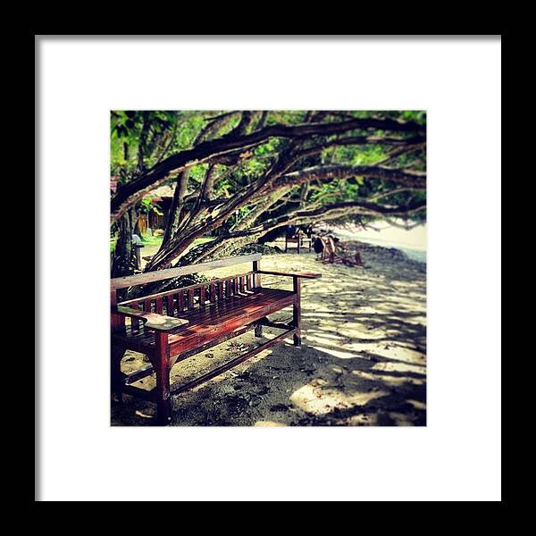 Summer Framed Print featuring the photograph #sitting #empty #chair #beach #under by Fajar Triwahyudi