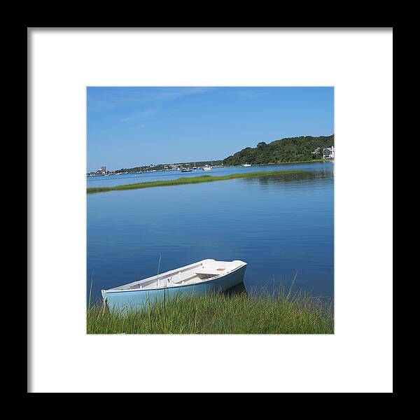 Blue Water Framed Print featuring the photograph Sitting in waiting by Sue Morris