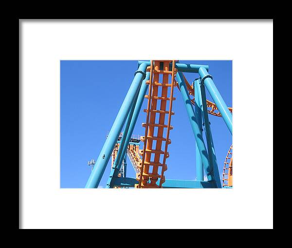 Six Framed Print featuring the photograph Six Flags America - Two-Face Roller Coaster - 12122 by DC Photographer