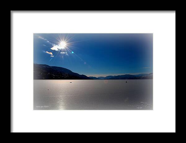 Skaha Lake Framed Print featuring the photograph Skaha Lake FROZEN 02-06-2014 by Guy Hoffman